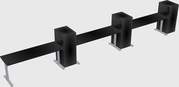 Dual motor electric desk w/cabinet