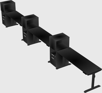 Dual motor electric desk w/cabinet