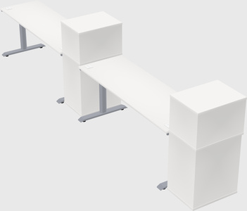 Dual motor electric desk w/cabinet