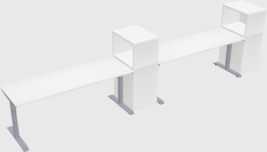 Dual motor electric desk w/cabinet
