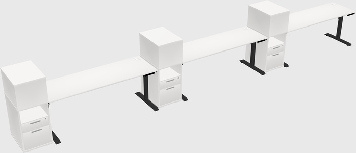 Dual motor electric desk w/cabinet