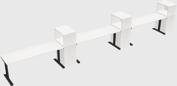 Dual motor electric desk w/cabinet