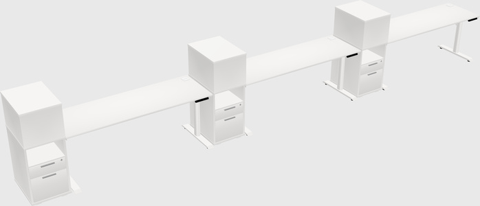 Dual motor electric desk w/cabinet