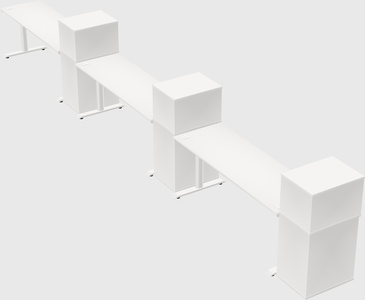 Dual motor electric desk w/cabinet