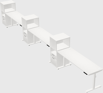 Dual motor electric desk w/cabinet
