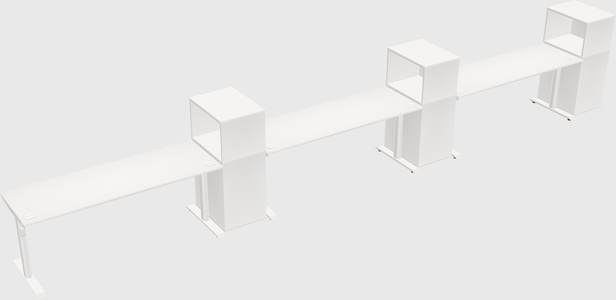 Dual motor electric desk w/cabinet