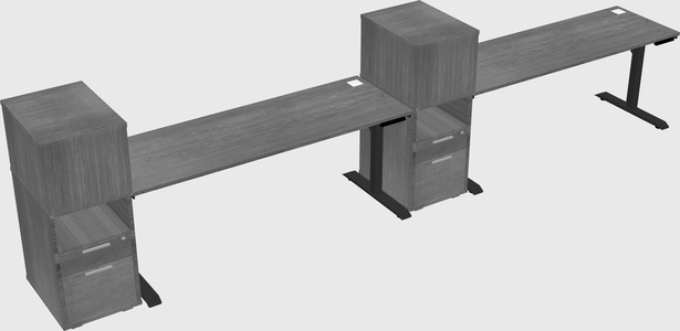 Dual motor electric desk w/cabinet