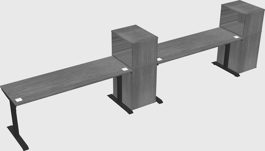 Dual motor electric desk w/cabinet