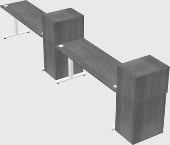 Dual motor electric desk w/cabinet