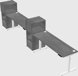 Dual motor electric desk w/cabinet