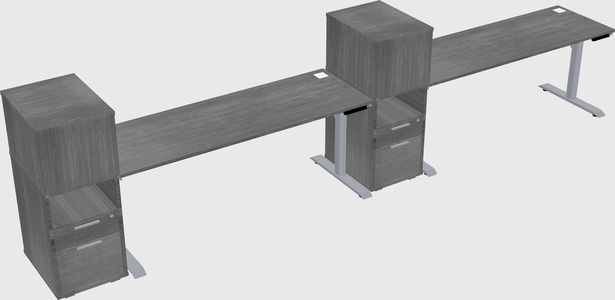 Dual motor electric desk w/cabinet