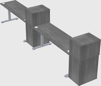 Dual motor electric desk w/cabinet