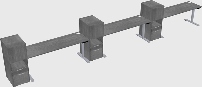 Dual motor electric desk w/cabinet