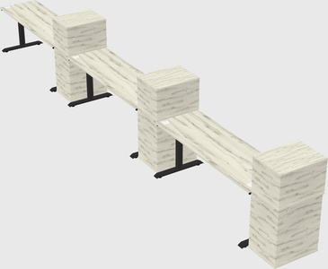Dual motor electric desk w/cabinet
