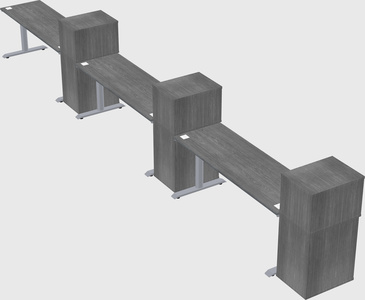 Dual motor electric desk w/cabinet