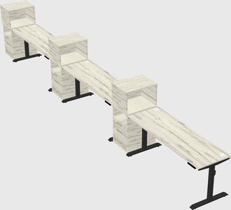 Dual motor electric desk w/cabinet