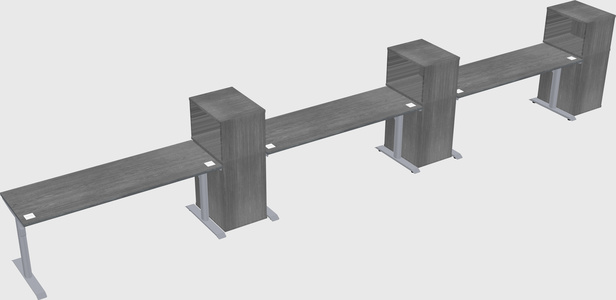 Dual motor electric desk w/cabinet