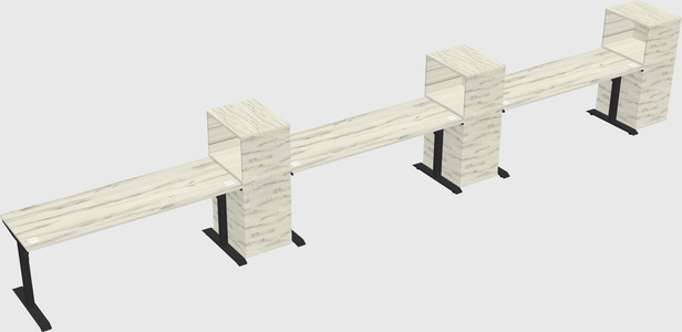 Dual motor electric desk w/cabinet