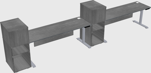 Dual motor electric desk w/cabinet