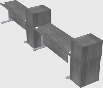 Dual motor electric desk w/cabinet