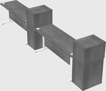 Dual motor electric desk w/cabinet