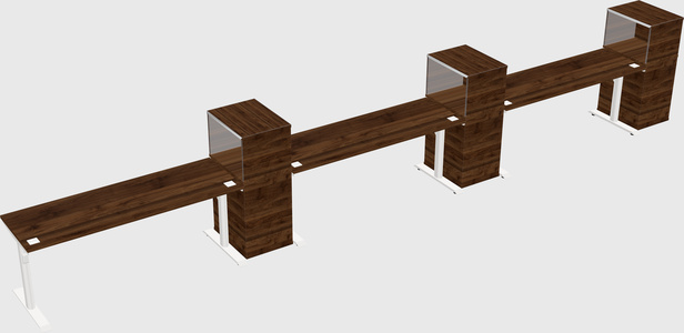 Dual motor electric desk w/cabinet