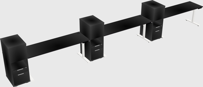 Dual motor electric desk w/cabinet