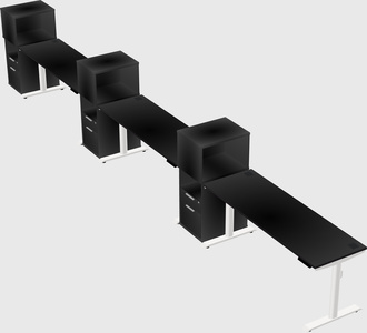 Dual motor electric desk w/cabinet