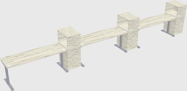 Dual motor electric desk w/cabinet