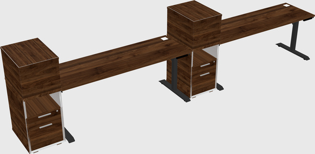 Dual motor electric desk w/cabinet