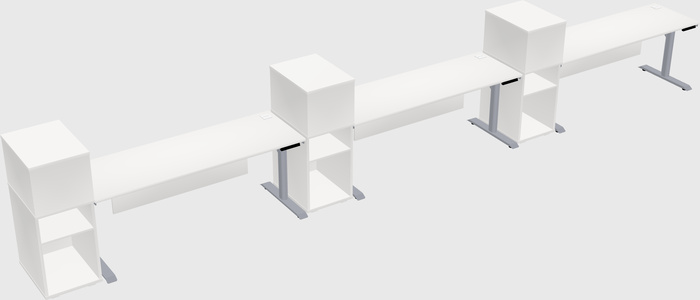 Dual motor electric desk w/cabinet