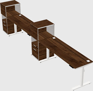 Dual motor electric desk w/cabinet