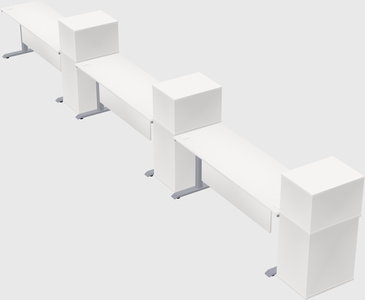 Dual motor electric desk w/cabinet