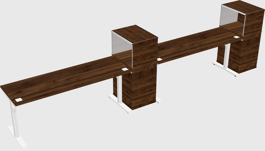 Dual motor electric desk w/cabinet