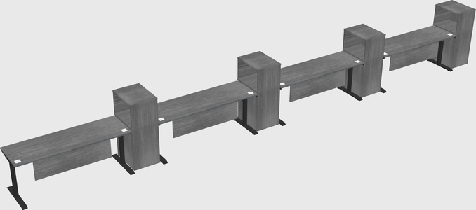 Dual motor electric desk w/cabinet