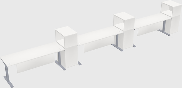 Dual motor electric desk w/cabinet
