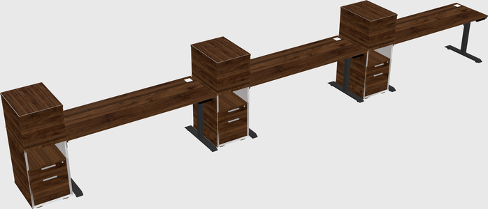 Dual motor electric desk w/cabinet