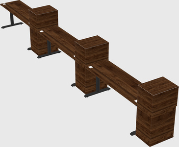 Dual motor electric desk w/cabinet