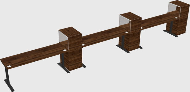 Dual motor electric desk w/cabinet