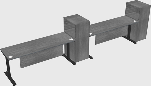 Dual motor electric desk w/cabinet