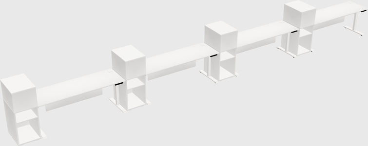 Dual motor electric desk w/cabinet