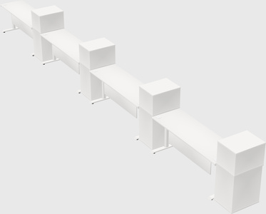 Dual motor electric desk w/cabinet