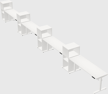 Dual motor electric desk w/cabinet