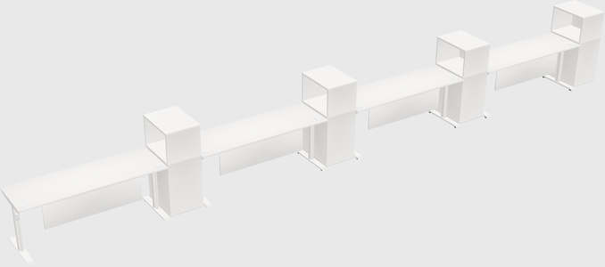Dual motor electric desk w/cabinet