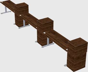 Dual motor electric desk w/cabinet