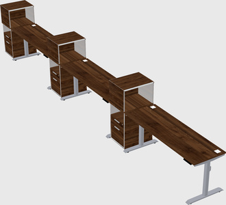 Dual motor electric desk w/cabinet