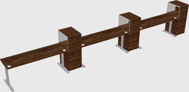 Dual motor electric desk w/cabinet
