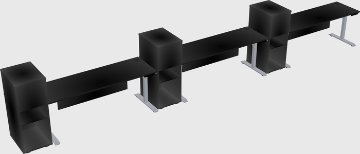 Dual motor electric desk w/cabinet