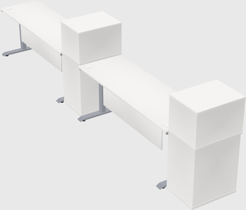 Dual motor electric desk w/cabinet