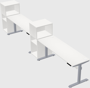 Dual motor electric desk w/cabinet